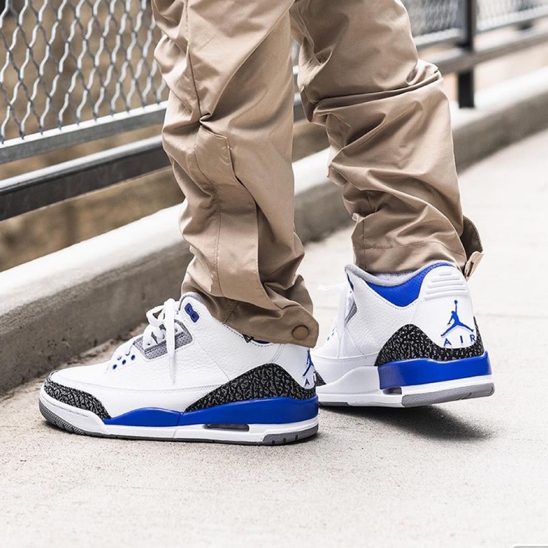 潮 耐克nike air jordan aj3 耐克乔3aj3北卡蓝赛车蓝黑水泥篮球鞋男