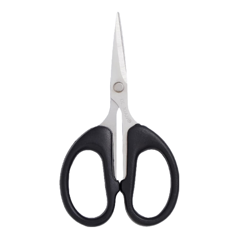 德贤(DEXIAN)120mm小剪刀 学生剪纸家用生活办公事物剪子小巧便捷不锈钢剪刀 黑S004