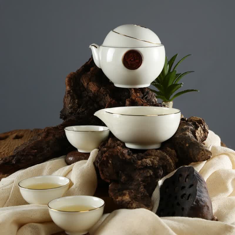 硅元瓷器 快客杯旅行茶具套装 壶中天 便携功夫茶壶简约旅游家用 壶中