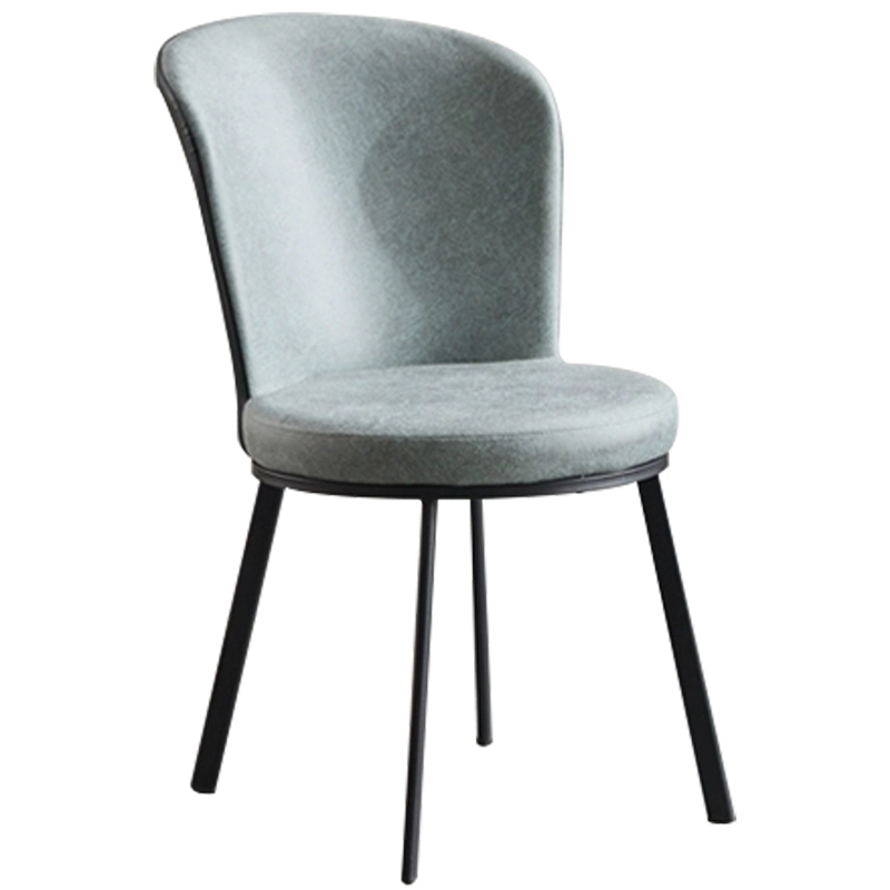 凝企餐椅家用圆背椅子皮革软包椅美式北欧极简约意式休闲双层创意复古靠背椅餐厅家用酒店咖啡厅 浅绿色 圆背椅