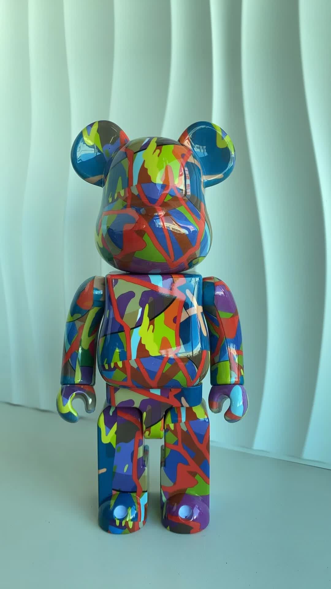 bearbrick400网红暴力熊积木熊家居摆件客厅电视柜装饰品手办 kaws