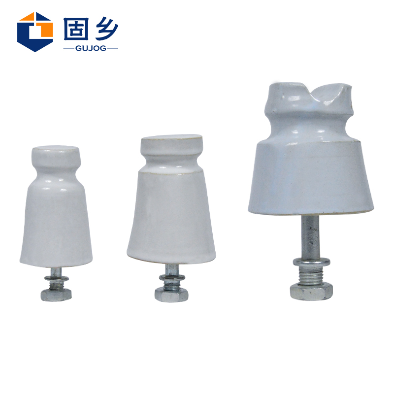 固乡 电力陶瓷绝缘子【两只装】针式绝缘子低压针瓶 带钉磁珠电线固定