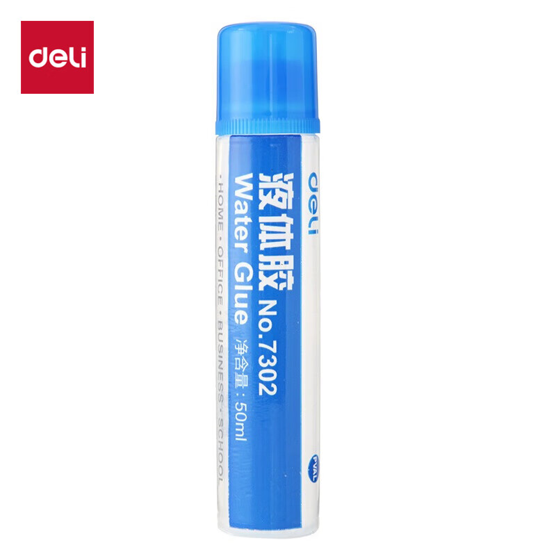 得力(deli)50ml高粘度普通实用型液体胶/胶水 无色 单瓶装 办公用品 7302