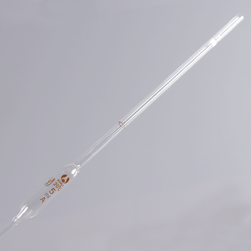 a级玻璃仪器大肚吸管1-100ml胖肚移液吸管单标移液管刻度吸管 5ml