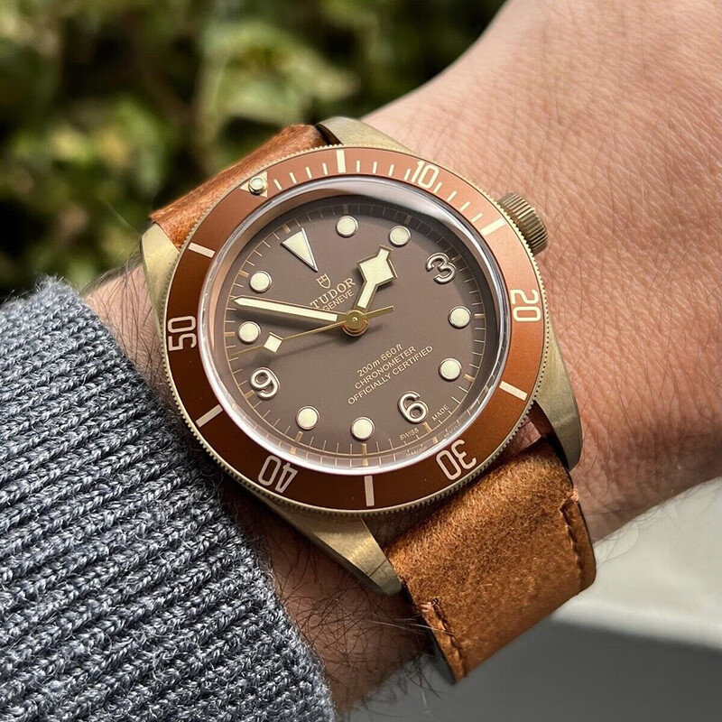 【二手95新】帝舵男表碧湾系列青铜材质自动机械m79250bm-0005二手