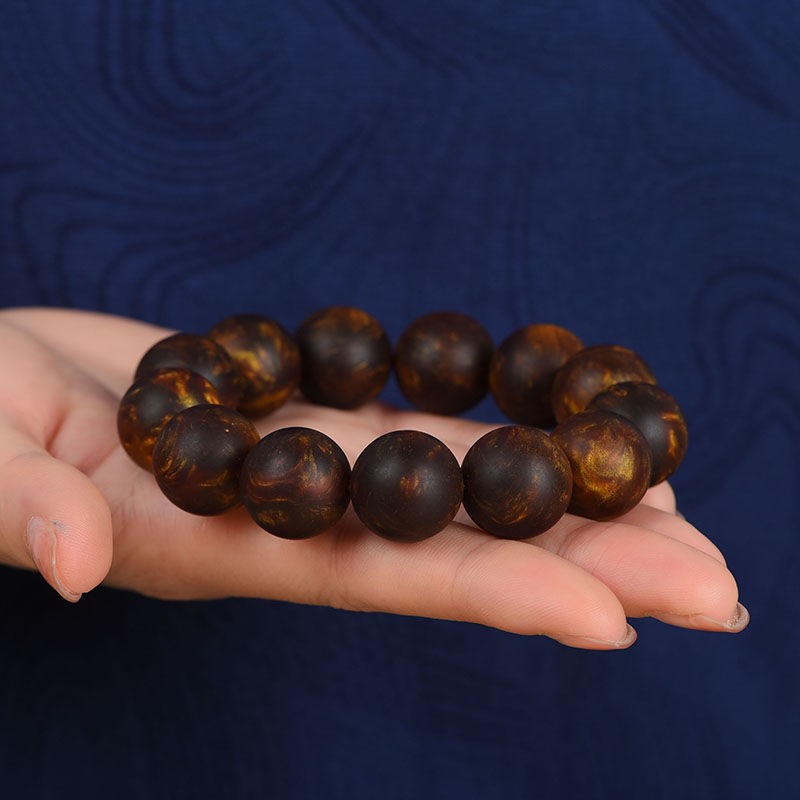 岚珊移动香水龙涎香手链单圈玉化料佛珠念珠圆珠手串手环情侣款饰品