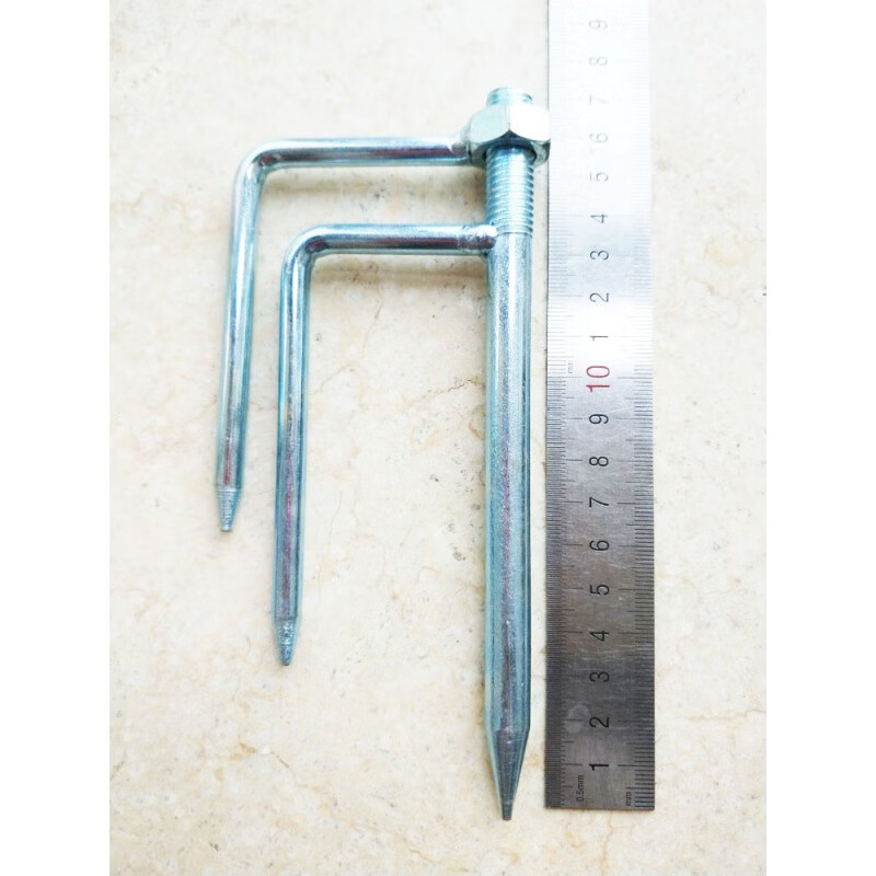 不锈钢大号钓鱼伞地插通用螺丝12丝铁防风插地叉钓伞地插 铁小号长17