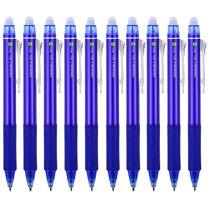 水笔签字笔热可擦按动笔芯办公学生中性笔办公学生可擦笔 h3201蓝色0