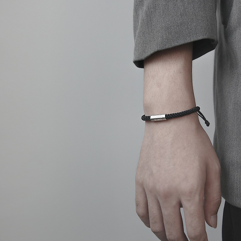 旭杉斯手链男潮手工编织男士手绳七美德手链女小众设计男生 手饰送
