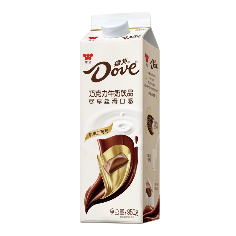 拍3件 味全 德芙 巧克力牛奶饮品 950g  低温冷藏可可牛奶 51.66元（合17.22元/件)