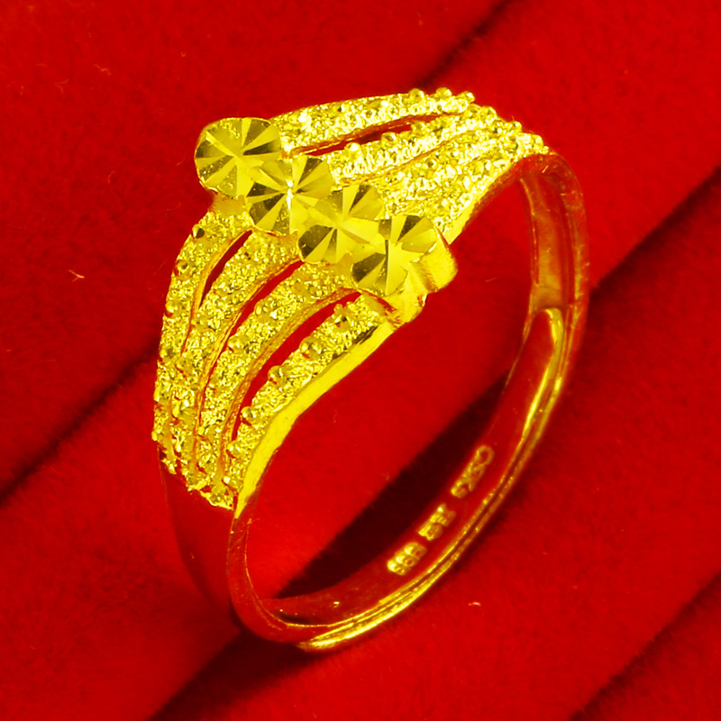 千影珠宝黄金戒指9999足金女士真金指环心形结婚首饰年轻人送老婆按克