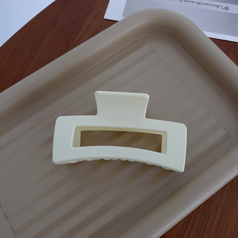 旭杉斯 日韩风几何长方形发夹ins网红色盘发鲨鱼夹简约设计感抓夹发