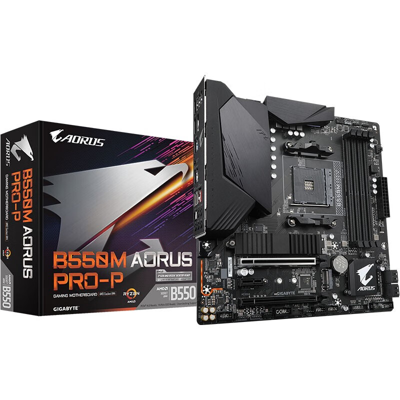 技嘉 小雕PRO-P B550M AORUS PRO-P 主板 支持 CPU 5600X/5800X 显卡3060/3070（AMD B550/socket AM4）