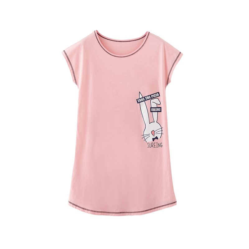 芬腾睡衣女夏季新品纯棉短裙可爱卡通女士家居服睡裙价格走势及评测推荐