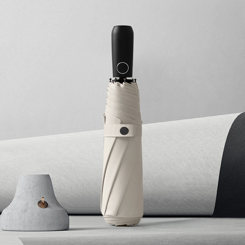 美度MAYDU 全自动雨伞 三折自动大号伞防风加大加固男士商务折叠晴雨伞 M3322奶茶色