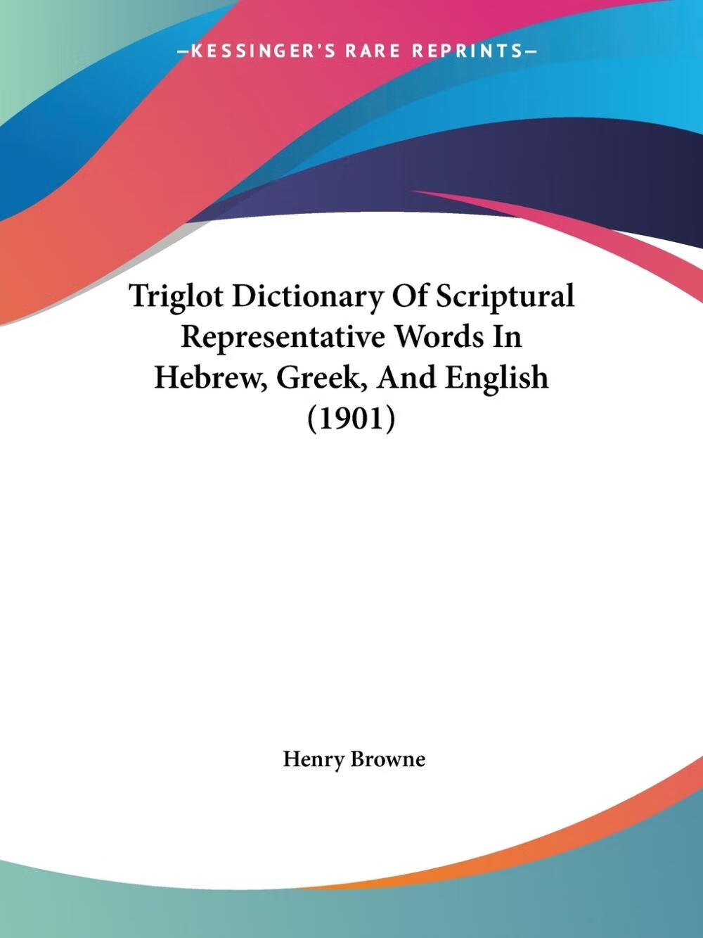 【预售 按需印刷】triglot dictionary of scriptural representative
