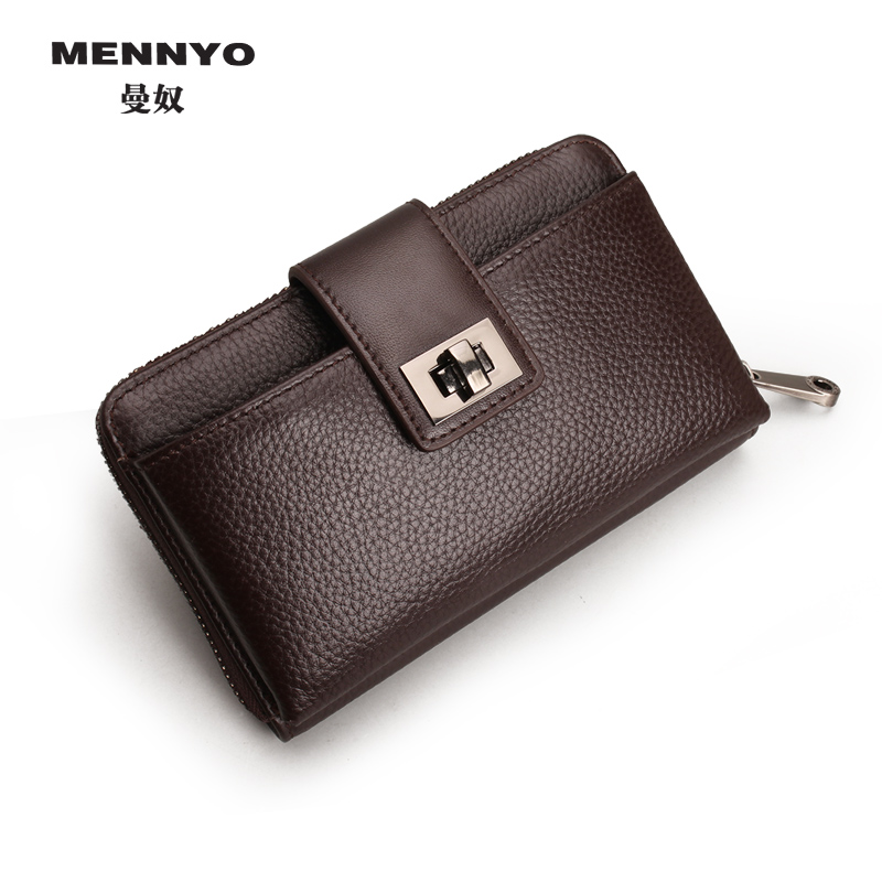 mennyo曼奴手机包腰包男包穿皮带迷你真皮手机袋牛皮小包男款横款小