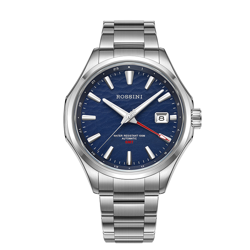 罗西尼(rossini)手表勋章系列100米防水夜光潜水男士机械腕表 60143