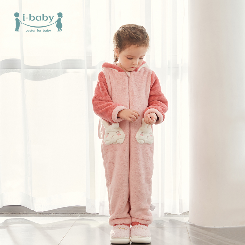 ibaby儿童连体睡衣秋冬男女童家居服珊瑚绒亲子装防踢被睡袋 快乐兔兔 宝宝款-100码使用感如何?
