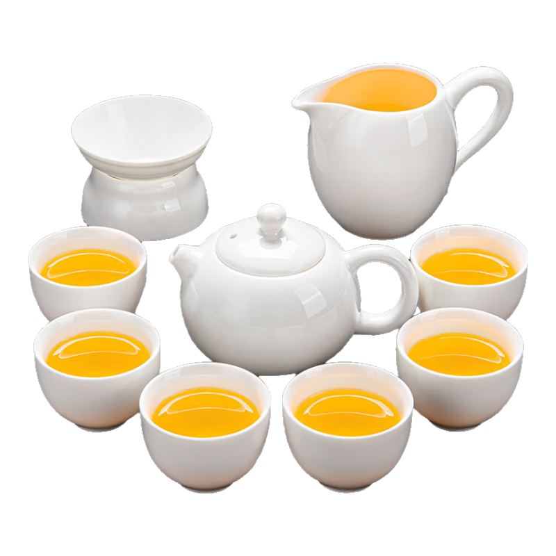 原和羊脂玉白瓷茶具套裝家用高檔辦公室會(huì)客喝泡茶壺整套陶瓷功夫茶杯