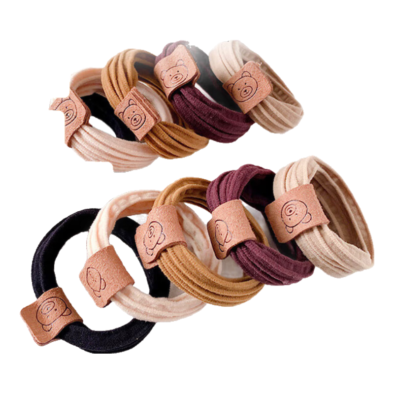 【一周不重样】时尚可爱美拉德头绳小熊高马尾弹力丸子头发圈 小熊发圈混色5根装