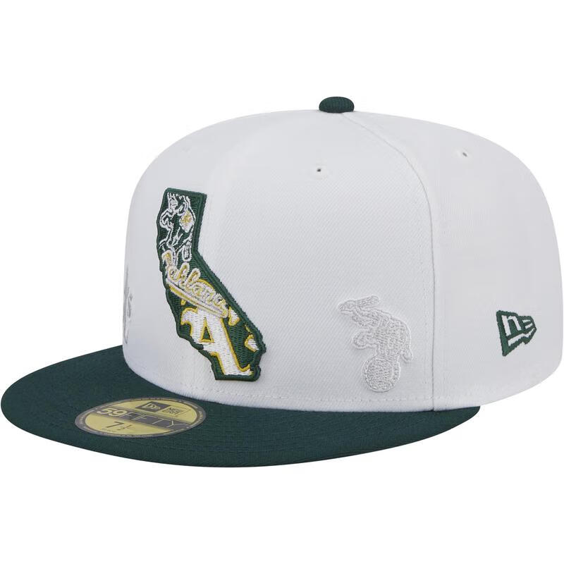 NEW ERA帽子男 5950 State E1 气质百搭 运动休闲帽子 鸭舌帽经典棒球帽 White/Green
