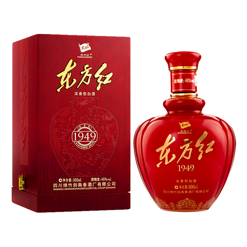 剑南春 东方红 1949 46%vol 浓香型白酒 500ml 单瓶装