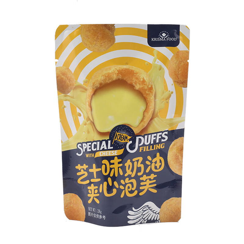 印尼进口食品道吉草奶油夹心泡芙芝士味下午休闲零食28g 芝士味28g 10包