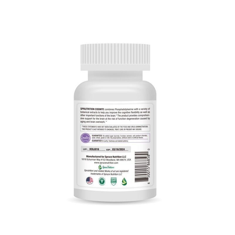 SPRUTRITION美国SPRUTRITION云杉脑灵素营养大脑调节神经改善睡眠保健新品 30粒*10瓶
