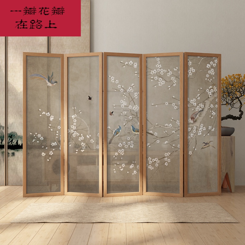 屏风隔断现代简约布艺中式屏风隔断客厅酒店卧室布艺遮挡家用简约现代