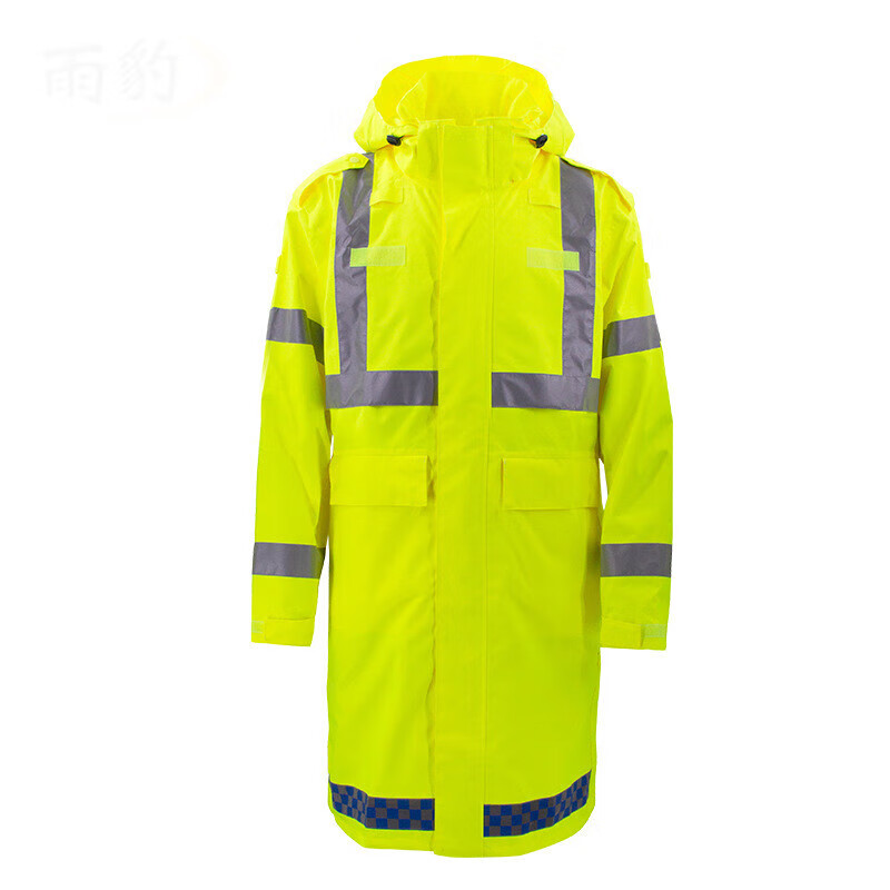 劳狮锐反光衣荧光黄透气保安执勤加长版反光雨衣反光服交通公路定制款