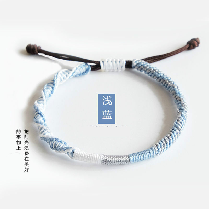 zhangu 纯手工编绳diy材料包 明月几时 手工编织情侣手链自编手绳编织
