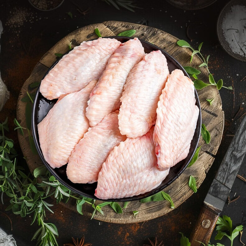 哥哥鲜鸡翅翅中散养大号鸡翅中速冻鸡中翅食材新鲜冷冻无抗鲜嫩食材 鸡翅中500g*3袋