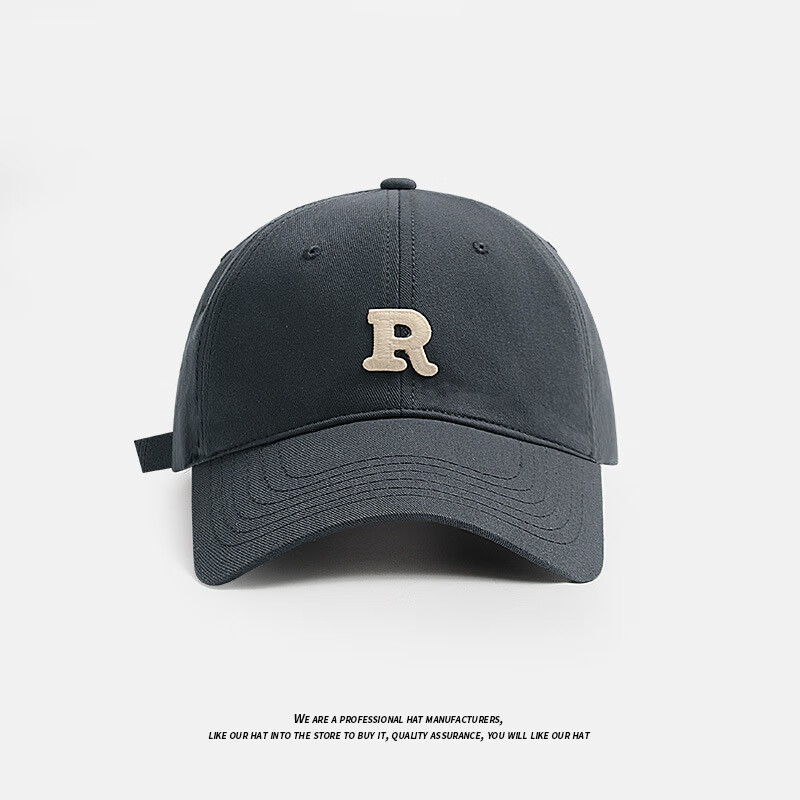 FOURDATRY帽子女夏季简约休闲鸭舌帽R标百搭字母棒球帽男士防晒帽 高品质款-宝蓝色贴布R字母 均码