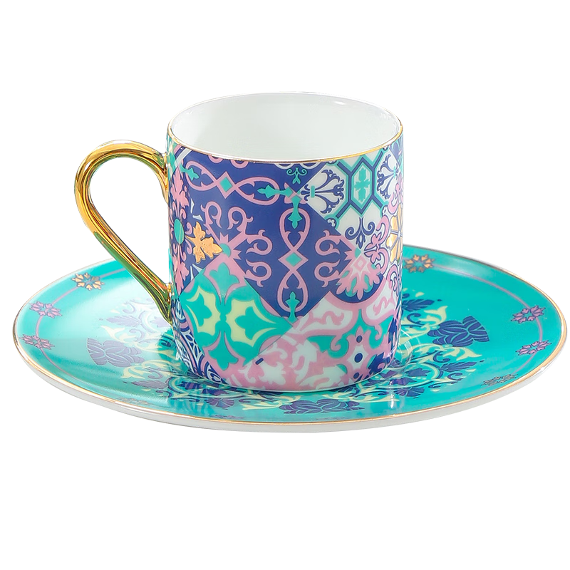 LIFEEYES 摩洛哥風(fēng)情咖啡杯碟輕奢歐式杯碟套裝ins風(fēng)英式下午茶咖啡杯骨瓷 1壺2杯碟禮盒