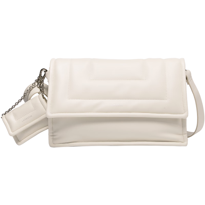 拉菲斯汀包包新款叠叠包单肩斜挎女大容量感洋气腋下托特包 621380 奶油白
