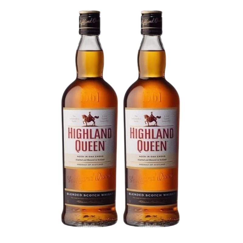 高地女王（Highland Queen）苏格兰3年调和威士忌 英国进口洋酒 700ml 3年波本桶调配（双支装）