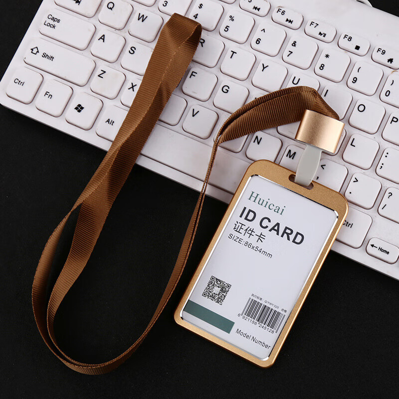 牌挂绳学生证件套胸卡公交门禁胸牌卡套 小号卡套(竖款-不带绳)金色