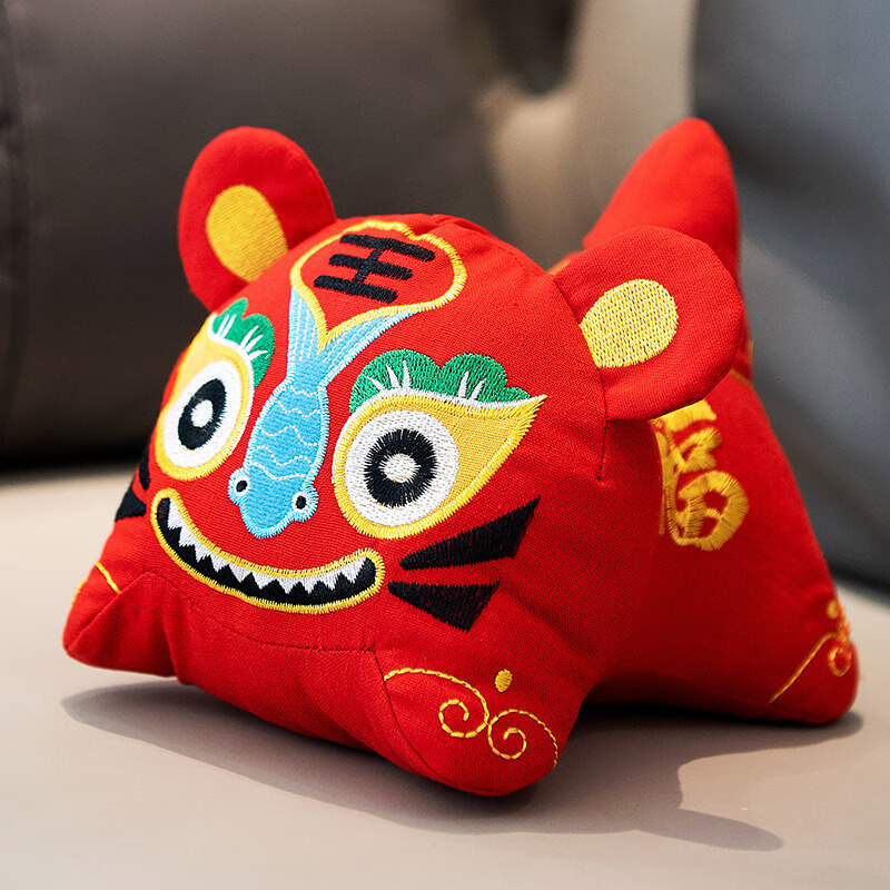 蒲团团布艺小老虎公仔虎年吉祥物玩偶安抚老虎娃娃毛绒玩具新年年会