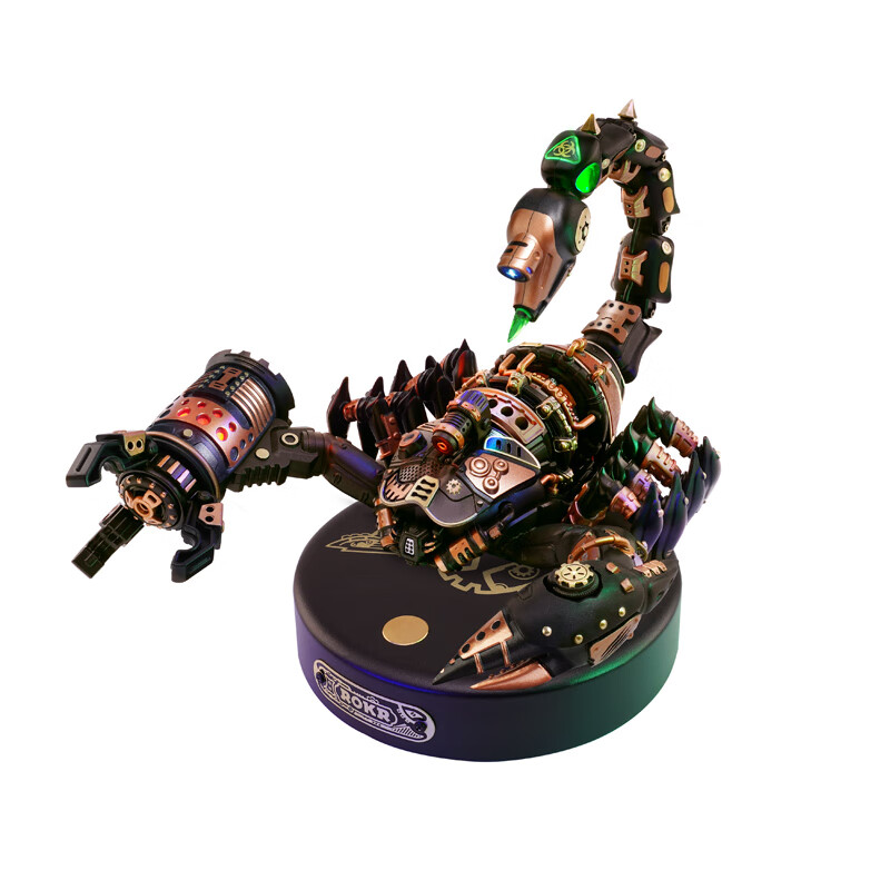 若客（ROKR）3D立体拼图拼装模型手工diy仿生巨锹甲壳虫机械积木玩具新年礼物 MI04重装-战地蝎 智械纪元新物种