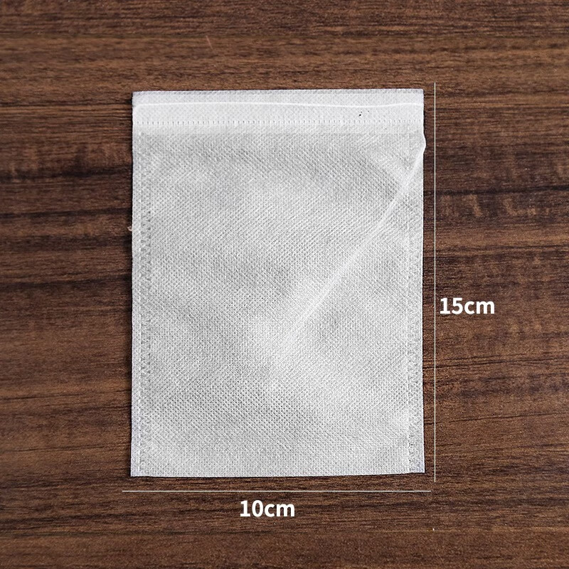 得償所愿100個無紡布煎藥袋隔渣袋調料袋煲湯過濾袋小號茶包袋一次性便攜 100個10*15cm 抽繩款