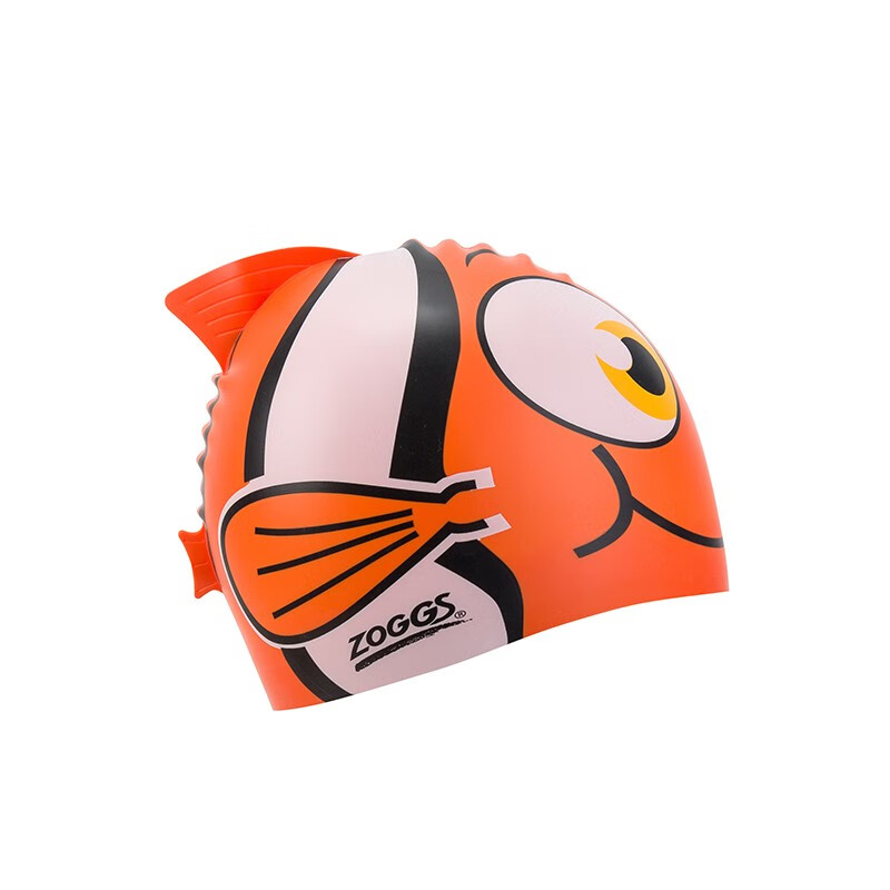 ZOGGS英国 儿童泳帽（6岁以下） 游泳泳帽 卡通泳帽有机硅胶不勒头465006 橙色开心鱼