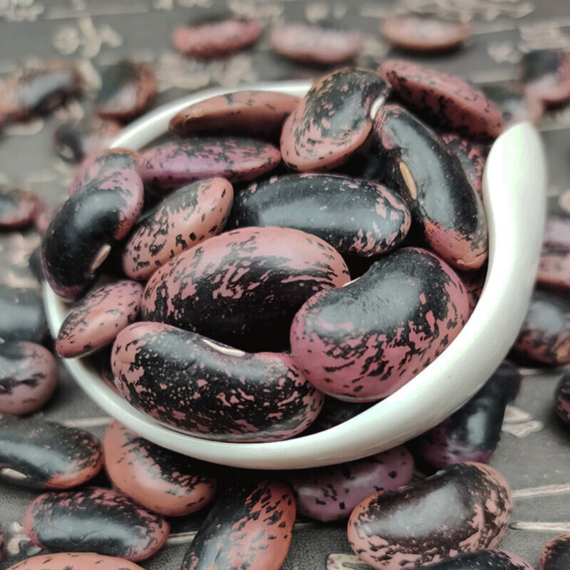 虎钢馋大黑花芸豆斤大肾豆大花豆牛眼豆五谷杂粮豆类黑芸豆