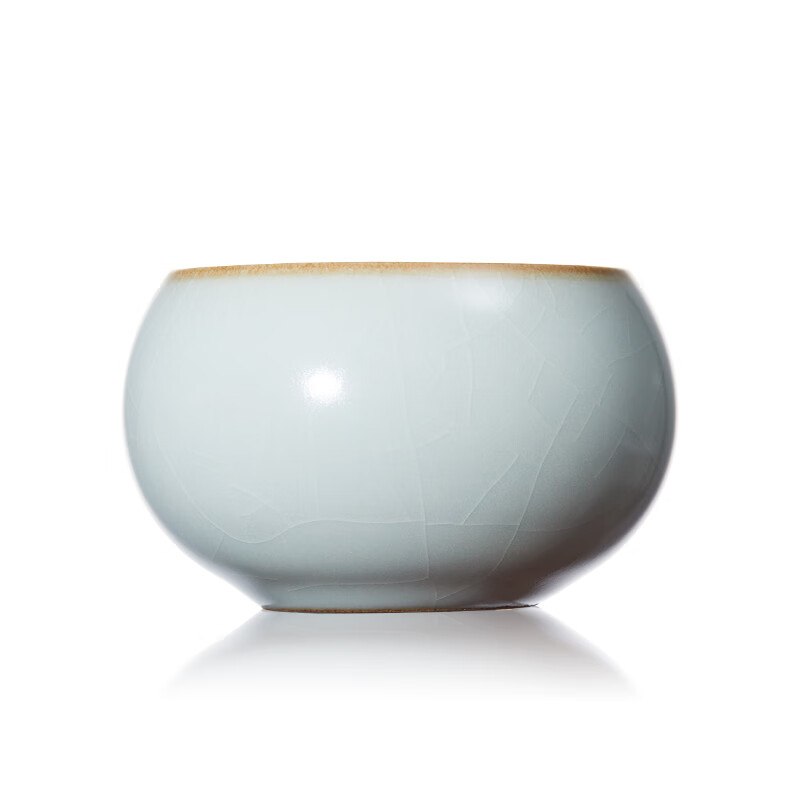 杯品茗杯陶瓷功夫小茶杯单杯天青色开片养金线汝瓷福满杯 汝窑福满杯