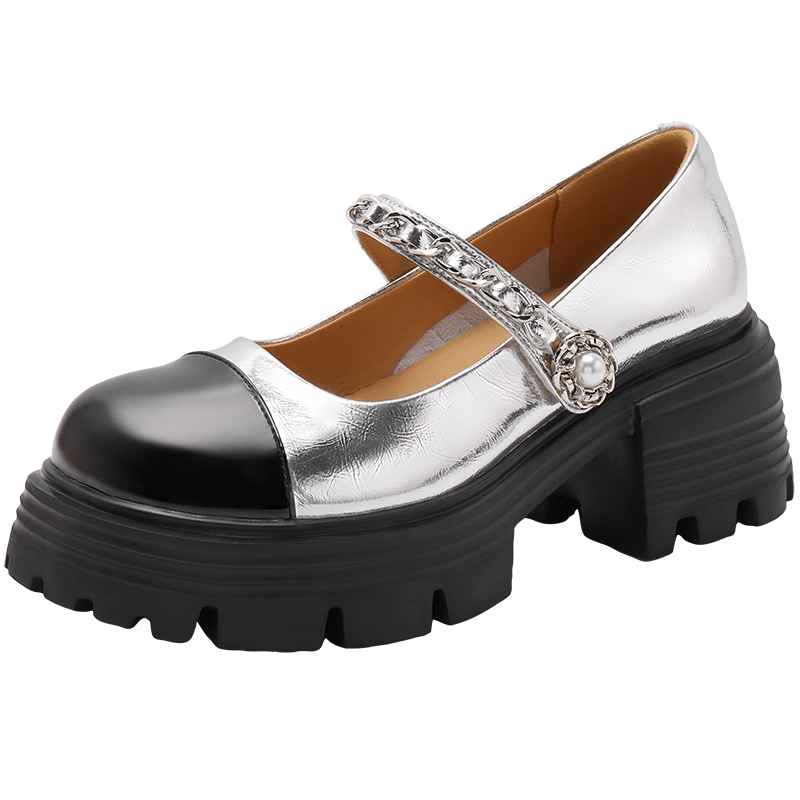 ������Ϧ����ƴɫ������ЬŮ2024���´ָ�����JKѧԺ�絥ЬB1992CQ4 ��ɫ 37