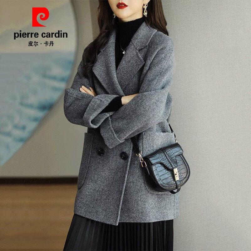 皮尔卡丹（pierre cardin）2023秋冬新款时尚韩版宽松显瘦休闲百搭洋气高端毛呢外套女潮 灰色 M高性价比高么？
