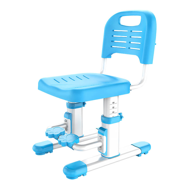 佳佰  儿童学习椅 家用学生写字椅子 调节书桌座椅 可升降靠背凳子 带坐垫 蓝色
