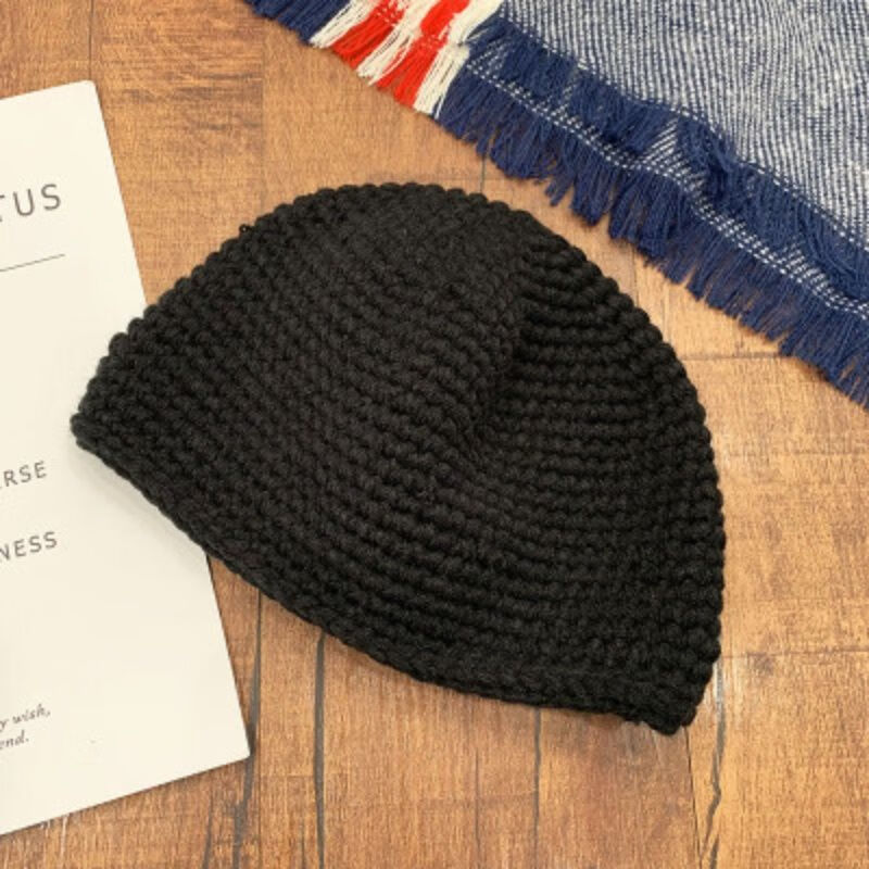 黑色手工瓜皮帽 有弹力