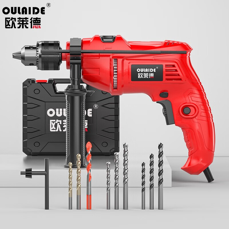 欧莱德(OULAIDE)冲击钻电钻电动螺丝刀多功能电钻套装工具箱家用手电钻五金工具 780w冲击钻+钻头套装
