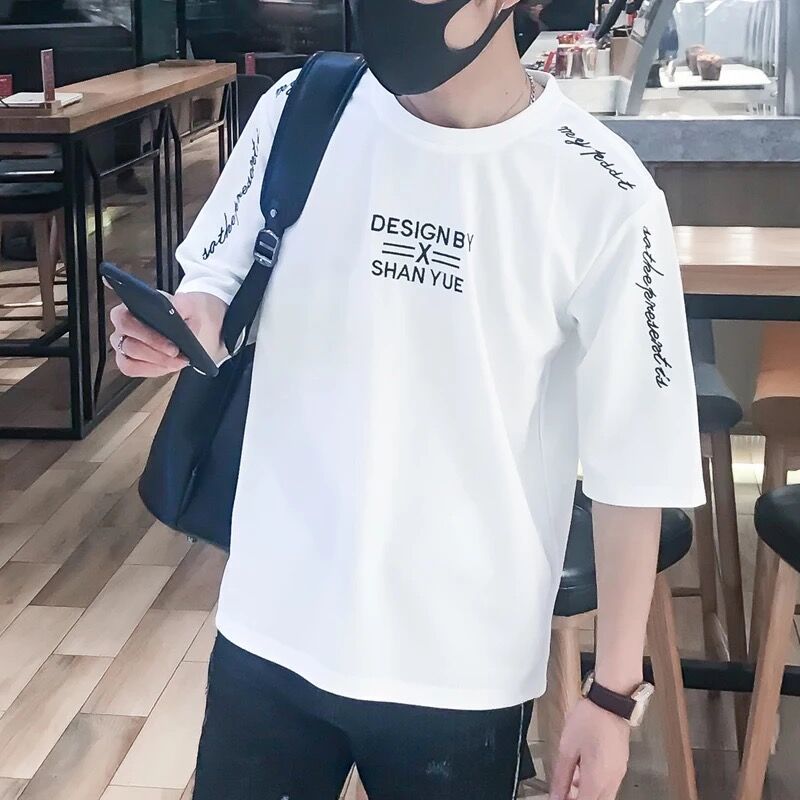 nasalike单件/两件 夏季分袖男学生短袖t恤男士宽松韩版青少年半袖